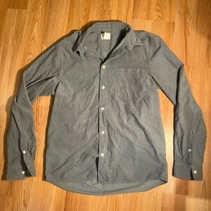 H&M small long sleeve button up collar shirt corduroy aqua blue